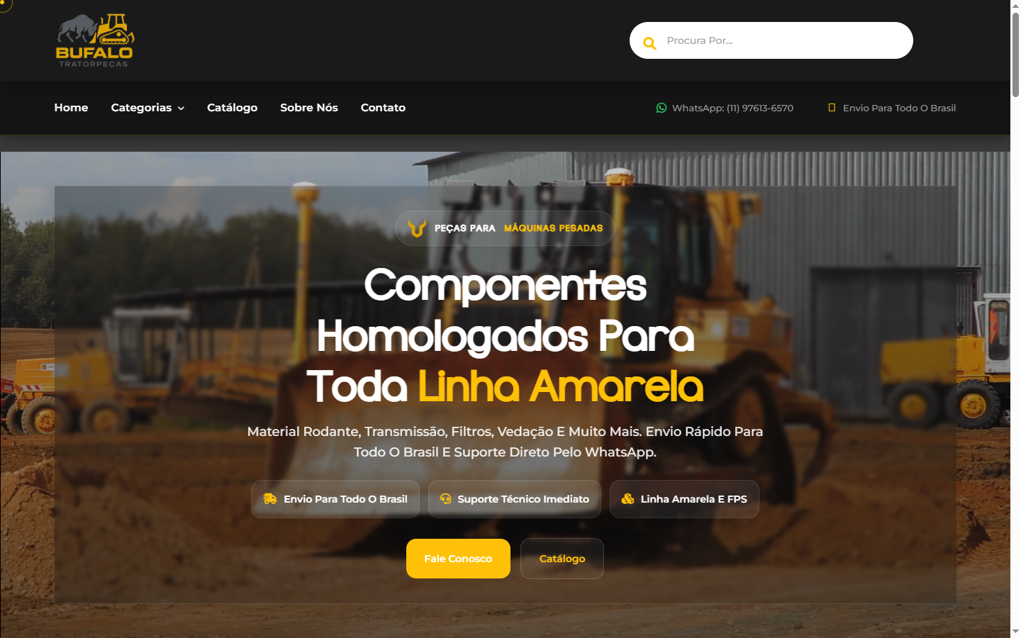 Mockup do site Búfalo Tratores