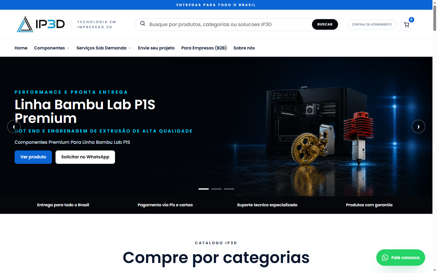Mockup do site IP3D