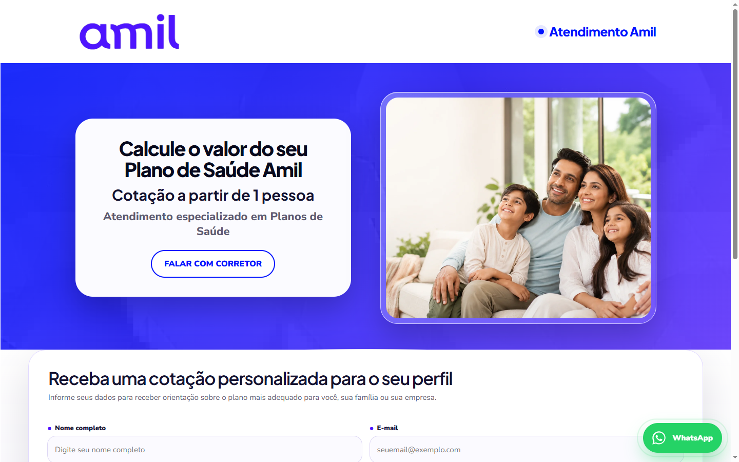 Mockup do site Plano de Saúde e Proteção