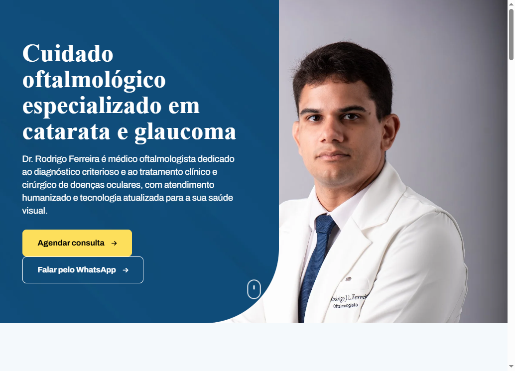 Mockup do site Rodrigo Ferreira Oftalmo