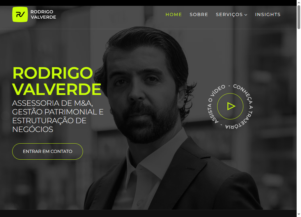 Mockup do site Rodrigo Valverde