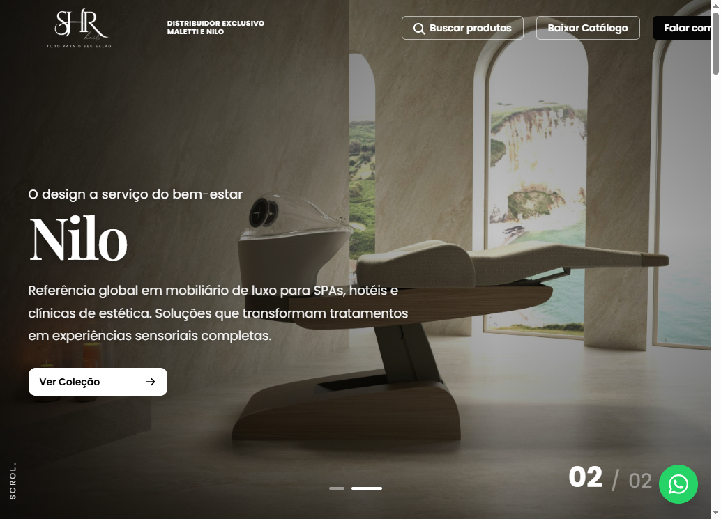 Mockup do site SHR Hair